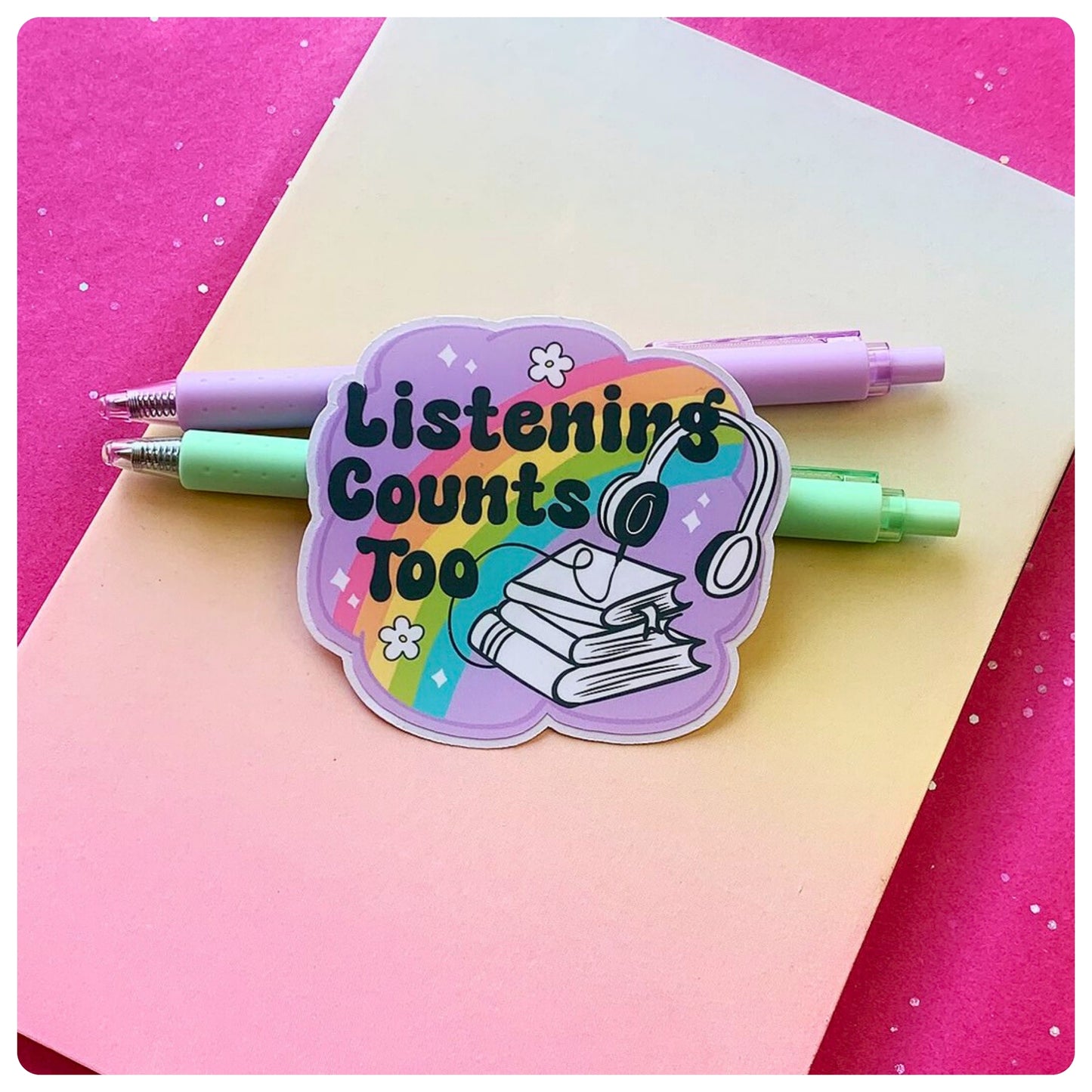 Listening Counts Too - Vinyl Sticker