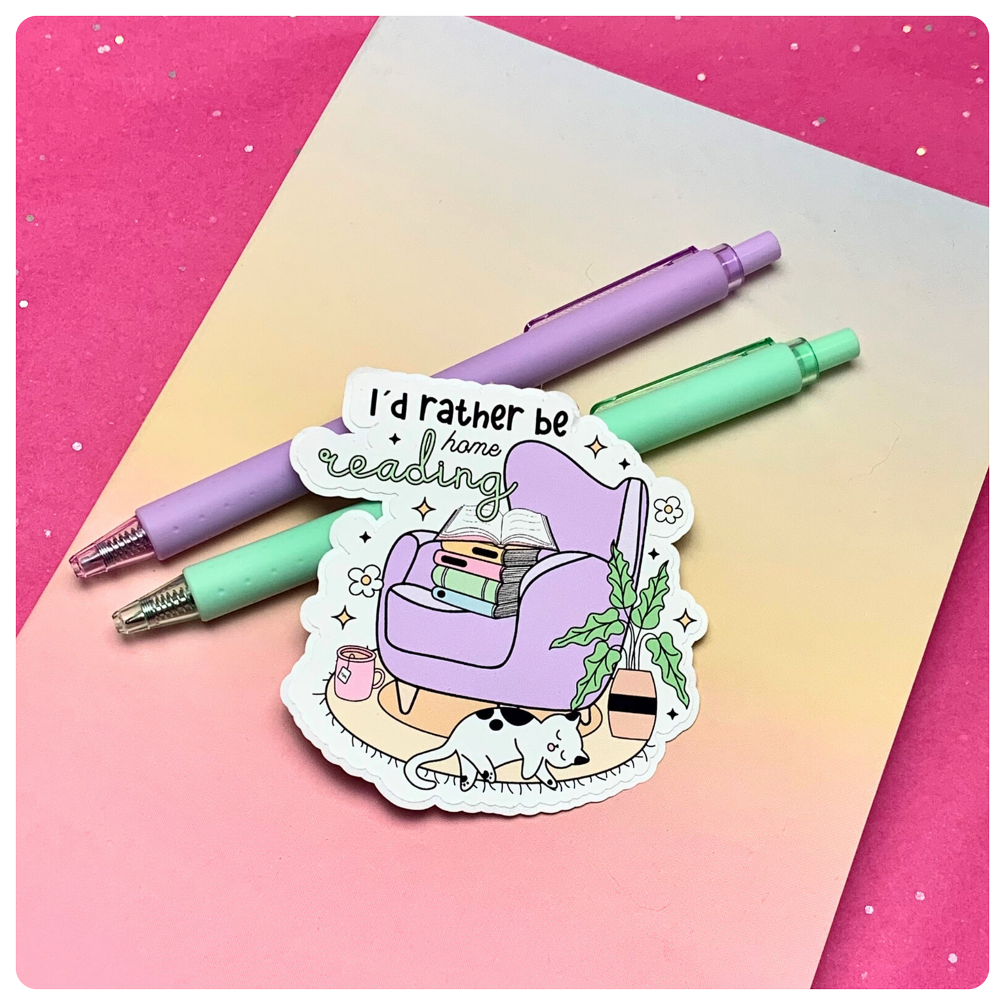 I'd Rather Be Home Reading - Vinyl Sticker
