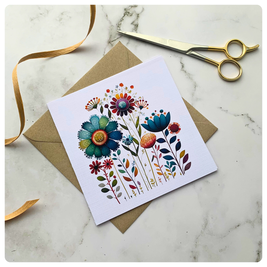 Watercolour Florals - Greeting Card