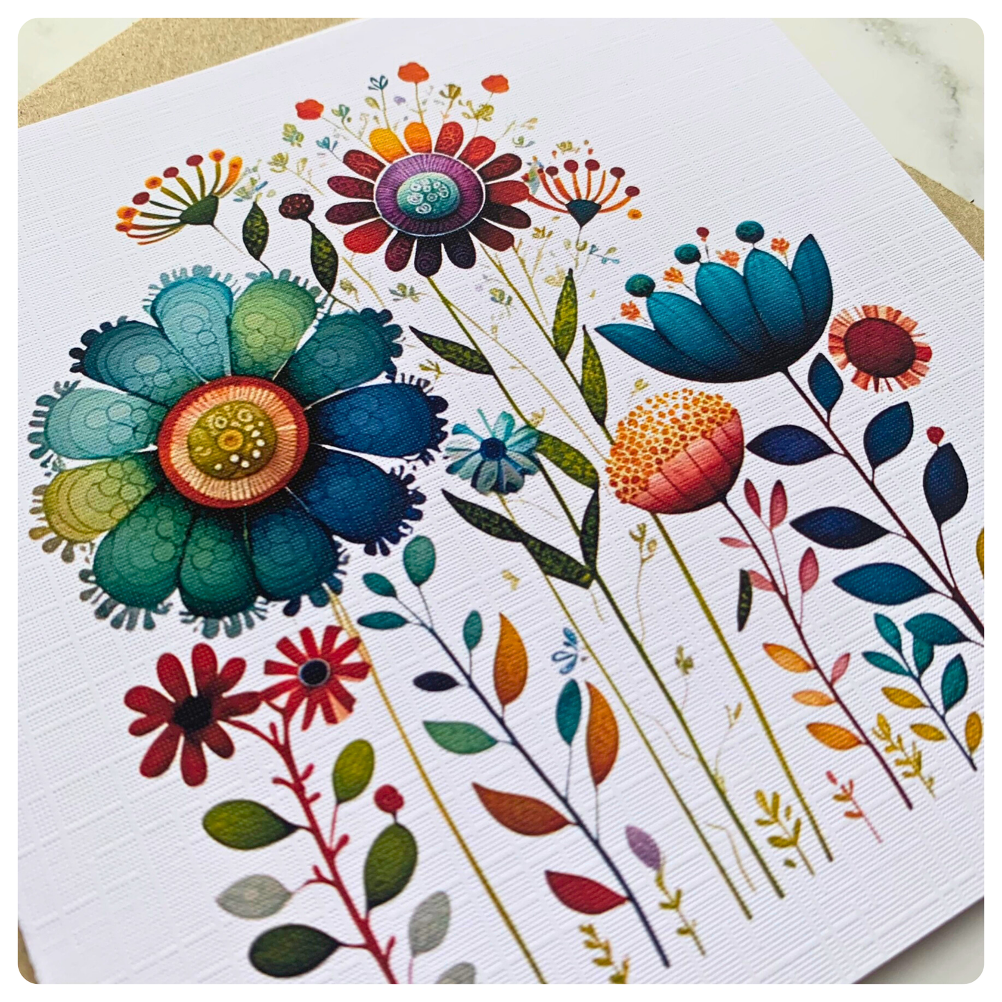 Watercolour Florals - Greeting Card