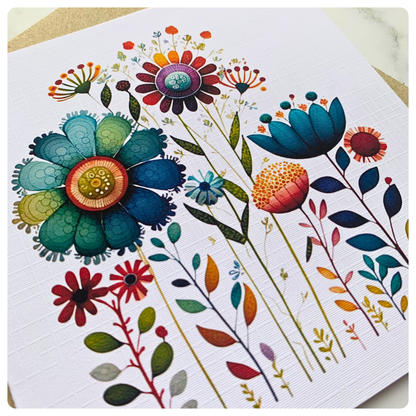 Watercolour Florals - Greeting Card