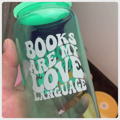 Books Are My Love Language - Glass Tumbler